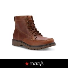 in stock Casual Moc Toe Lace-up Walking Boots, Casual Lace-up Boots With Goodyear Welt Moc Toe, Classic Lace-up Boots With Goodyear Welt And Moc Toe, Moc Toe Lace-up Hiking Boots With Rubber Sole, Rugged Moc Toe Fade-resistant Boots, Eastland Shoes, Moc Toe Boots, Ralph Lauren Style, Sunglass Hut