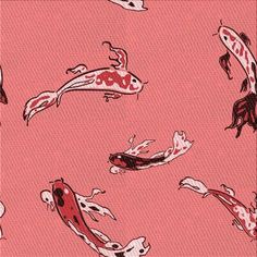 a pink background with koi fish on it