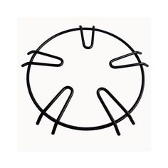 a black and white drawing of a circular object with four pins in it's center