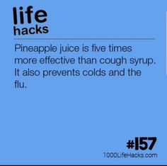 1000 Lifehacks, Sick Remedies, 1000 Life Hacks, Simple Life Hacks, Natural Health Remedies, Diy Life Hacks, Diy Tips, Diy Life, Pineapple Juice