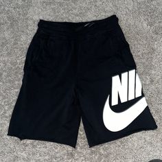 Never Worn But Without Tags. Open To Offers Black Logo Print Shorts, Casual Black Shorts With Logo Print, Black Cotton Shorts With Logo Print, Logo Print Short Bottoms For Streetwear, Short Bottoms With Logo Print For Streetwear, Cotton Shorts With Logo Print, Sporty Logo Print Bottoms For Spring, Sporty Logo Print Short Bottoms, Sporty Spring Bottoms With Logo Print