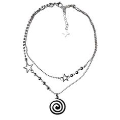 Grunge Jewellery, Spiral Pendant, Spiral Necklace, Star Charm Necklace, Case Ideas, Layered Chokers, Jewellery Ideas, Mode Design, Y2k Outfits