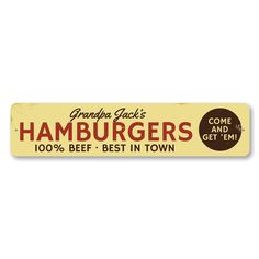 the bumper sticker for grandma jack's hamburgers is shown on a white background