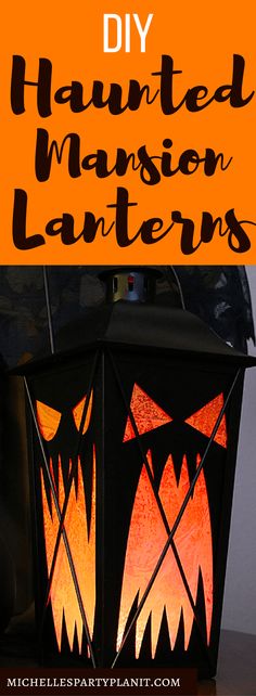 a lantern that has been made to look like a halloween lantern