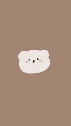 a white bear is peeking out from behind a brown background with the words, i love you