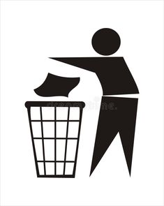 a man throwing paper into a trash can royalty illustration stock images and clippings