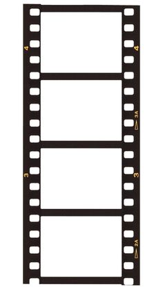 an empty film strip on a white background