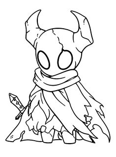 a cartoon character with horns and scarf