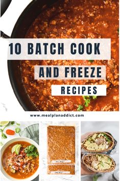 the top 10 batch cook and freeze recipes for soups, stews, or chicken