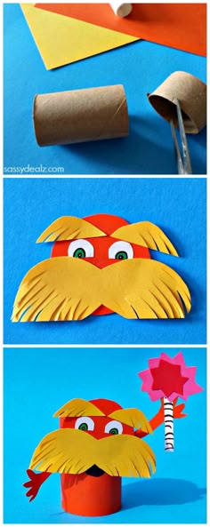 paper plate crafts for kids to make with the lorax