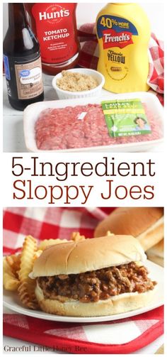 the ingredients for this recipe include meat, cheese and other items to make sloppy joes