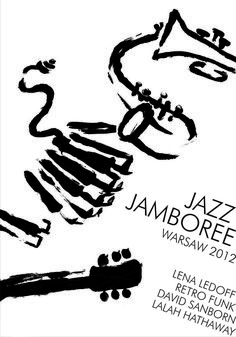 the poster for jazz jamboree was drawn in black and white