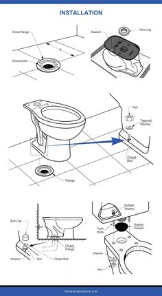 an instruction manual for how to install a toilet in the bathroom with instructions on how to use