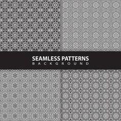 seamless patterns with black and white background