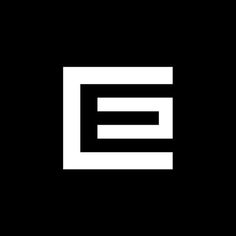 the letter e is made up of white lines on a black background, and it appears to be in two different font styles