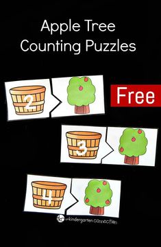 an apple tree counting puzzles is shown