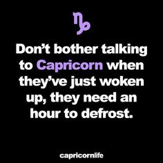 the caption for capricornlife's zodiac sign is shown in purple