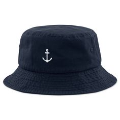 Mini Anchor Bucket Hat Life is bettah on the water. This wicked awesome "Bucket Hat" is perfect for any lake or ocean lovah. Whether you're hanging out on the beach or casting a line off the dock, this hat is a "reel" catch. Anchor down, protect your head and look good too with this classic. Features a custom embroidery patch on the front of a relaxed bio-washed bucket hat that's worn to to fit just about every Chowdahead out there. Grab yours today! Available in Navy & Khaki Summer Fishing Hat, Navy Bucket Hat With Curved Brim For Beach, Navy Curved Brim Bucket Hat For Beach, Navy Casual Bucket Hat For Beach, Navy Casual Bucket Hat For The Beach, Casual Flat Brim Fishing Hat, Casual Navy Bucket Hat For Beach, Summer Fishing Hat With Curved Brim, Navy Summer Bucket Hat