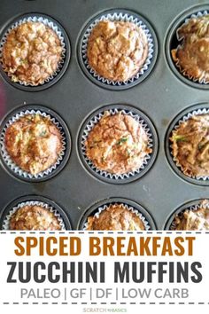 a muffin tin filled with lots of food