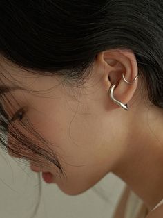 Simple Chic Solid Color Normcore Earrings GOLD-One_size Bone Earrings, Twisted Metal, Alloy Earrings, Pierced Jewelry, Style Punk, Simple Chic, Ear Cuffs, Earring Type, Cuff Earrings