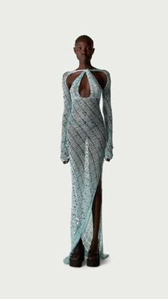 Sequin Crochet, Look Festival, Large Sequins, Sheer Maxi Dress, Dress With Sequins, Crochet Fabric, Accessories Brand, Streetwear Women, Knit Fashion