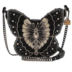 Edgy Bags, Mary Frances, Holiday Bag, Novelty Bags, Black Butterfly, Beaded Purses, Crossbody Clutch, Beaded Bags