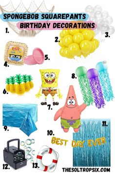 Spongebob Birthday Party Decor Spongebob Birthday Party Outside, Spongebob And Patrick Birthday Party, Spongebob Luau Party Birthday, Spongebob Party Backdrop, Spongebob 5th Birthday Party Ideas, 25 Years Later Spongebob Birthday, Sponge Bob Birthday Party Ideas Food, Spongebob 21st Birthday Party, Spongebob Second Birthday Party