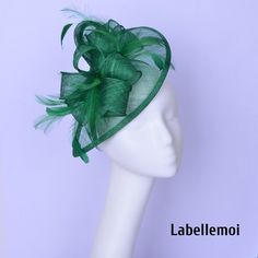 New elegant design! satin covered 13mm headband at the back to attach to head Ideal for wedding/party/races/church It is handmade product and every hat is well inspected before shipment,no return accepted.But please do contact us if you have any problems on your order.Thanks for your supports. Elegant Green Fascinator For Church, Elegant Green Headband For Party, Elegant Fitted Green Headband, Elegant Green Church Fascinator, Green Headband For Royal Ascot Wedding, Green Headband For Wedding At Royal Ascot, Green Wedding Headband For Royal Ascot, Elegant Green Headpiece For Church, Elegant Green Top Hat For Party