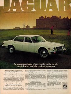 an advertisement for the jaguar car