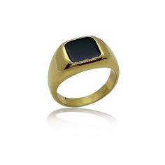 MELIGreece's classic style 14k yellow gold unisex ring with one square-shaped black onyx. Black Onyx gives you power to keep trying until you accomplish a goal, is also popular as a talisman to protect you against evil spirits. Ring size: That ring can be made in our workshop at any size, upon request. 14k solid gold signet ring with a natural onyx in black color hand made in MELIGreece's workshop in Athens. Timeless solid gold male or female ring with square design, accompanied by an elegant je Classic Onyx Rings For Promise, Classic Onyx Promise Ring, Gold Onyx Ring Perfect As A Gift, Gold Onyx Ring As A Gift, Gold Onyx Ring Perfect For Gifts, Classic Yellow Gold Onyx Rings, Classic Gold Onyx Rings, Modern Yellow Gold Signet Ring With Black Enamel, Classic Black Enamel Signet Ring As Gift