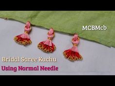 Using only 2 types of materials Make Bridal Saree Kuchu #bridalsareekuchu using Normal Needle #MCBMc - YouTube Crochet Saree, Goddess Decor, Blouse Designs Silk, Crochet Purse Patterns, Chiffon Saree