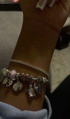 Pandora Bracelet Styling, Pandora Bracelet On Wrist, Pandora Charm Bracelet Ideas, Stylish Jewelry Accessories, No Ordinary Girl