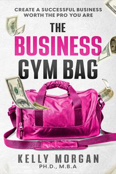 the business gym bag book cover with money coming out of it and pink duffle