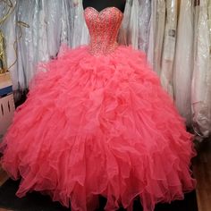 Embellished Dresses With Fitted Bodice For Sweet 16, Puffy Dresses Ball Gowns, Prom Dresses Princess Style, Green Victorian Dress, Pink Sparkly Prom Dress, Corset Fits, Long Ruffle Skirt, Quincenera Dresses, Quinceanera Collection