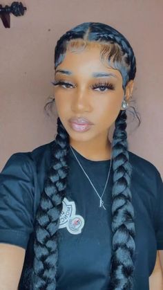 Oct 3, 2021 - This Pin was created by ⠀ ⠀ on Pinterest. ... Braided Ponytails, Two Braid Hairstyles, Twist Braid, Protective Hairstyles Braids, Pretty Braided Hairstyles, Girls Hairstyles Braids, Hair Ponytail Styles, Dope Hairstyles