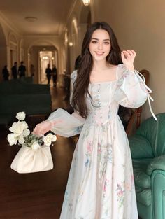 Olivia Mark - Pure and Elegant Tea-Length Dress with Flattering Silhouette - Perfect for Vacations High Tea Dress, 160 Pounds, 120 Pounds, Camisole Dress, Tea Length Dresses, Vacation Dresses, Lantern Sleeve, Tea Length, One Piece Dress