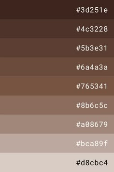 different shades of brown and white with the words d8c9f4e