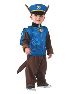 a little boy dressed up as a police officer