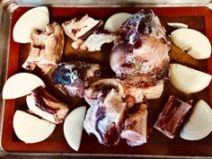 the meat is cut up and ready to be cooked in the oven for dinner time