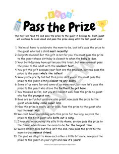 Pass the Prize Baby Shower Game, Great for Large Crowds digital - Etsy Baby Shower Game Gifts, Baby Shower Games For Large Groups, Gender Reveal Baby Shower Themes, Baby Shower Games Unique, Sprinkle Ideas, Funny Baby Shower Games, Game Gifts, Shower Prizes, Valentines Baby Shower