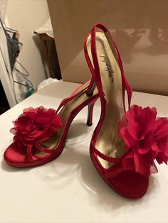 jacqueline ferral. Never been worn Party shoe. Dress shoes Sanitized for your protection As is Red Prom Shoes, Shoes Board, Red Prom, Red Style, Prom Shoes, Red Shoes, Party Shoes, Red Fashion, Red Flowers