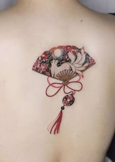 Kitsune Tattoos: Meanings, Tattoo Designs & Ideas Japanese Fan Tattoo, Homemade Tattoos, Fan Tattoo, Korean Tattoos, Japanese Tattoos, Modern Tattoos, Aesthetic Tattoo, Dream Tattoos, Popular Tattoos