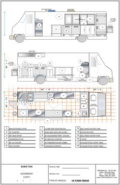 the floor plan for a food truck