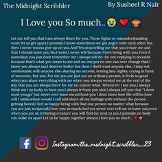 an advertisement for the midnight scribbler i love you so much