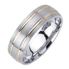 two tone gold and silver wedding band