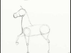 a drawing of a horse is shown in the middle of an image, and it appears to be drawn on paper