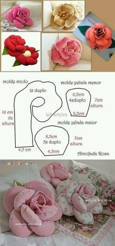 the instructions for making felt flowers are shown