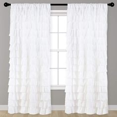 PRICES MAY VARY. ☀Ready Made: A package Includes 1 ruffle curtain panel of 52" wide x 96" length, with 4-inch Rod Pocket on Top Fits any standard curtain rod. ☀Fabric Property:Kotile sheer voile curtains Made of 100% polyester, Lightweight, yet not too thin, and the texture is fine, soft and smooth. They give our rooms an open, airy feel. ☀Ruffled Wave Artistic Desigh:The ruffles artistic desigh are so whimsical! lush looking and perfectly feminine. to create an elaborate bouffant styled panel. Pink Ruffle Curtains, White Ruffle Curtains, Ruffle Curtains, Wave Curtains, Cute Curtains, White Sheer Curtains, Country Curtains, Voile Curtains, Pleated Curtains