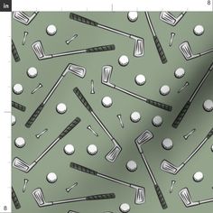 a silver background with golf balls and tees