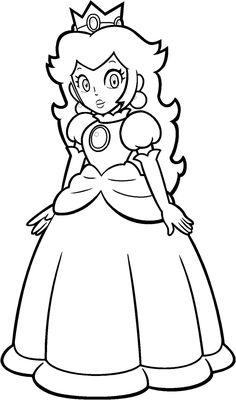 princess peach from mario kart coloring pages for kids to print out and color on